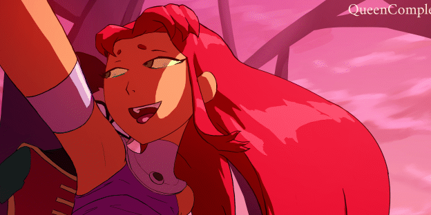 Starfire riding Robing into the sunset